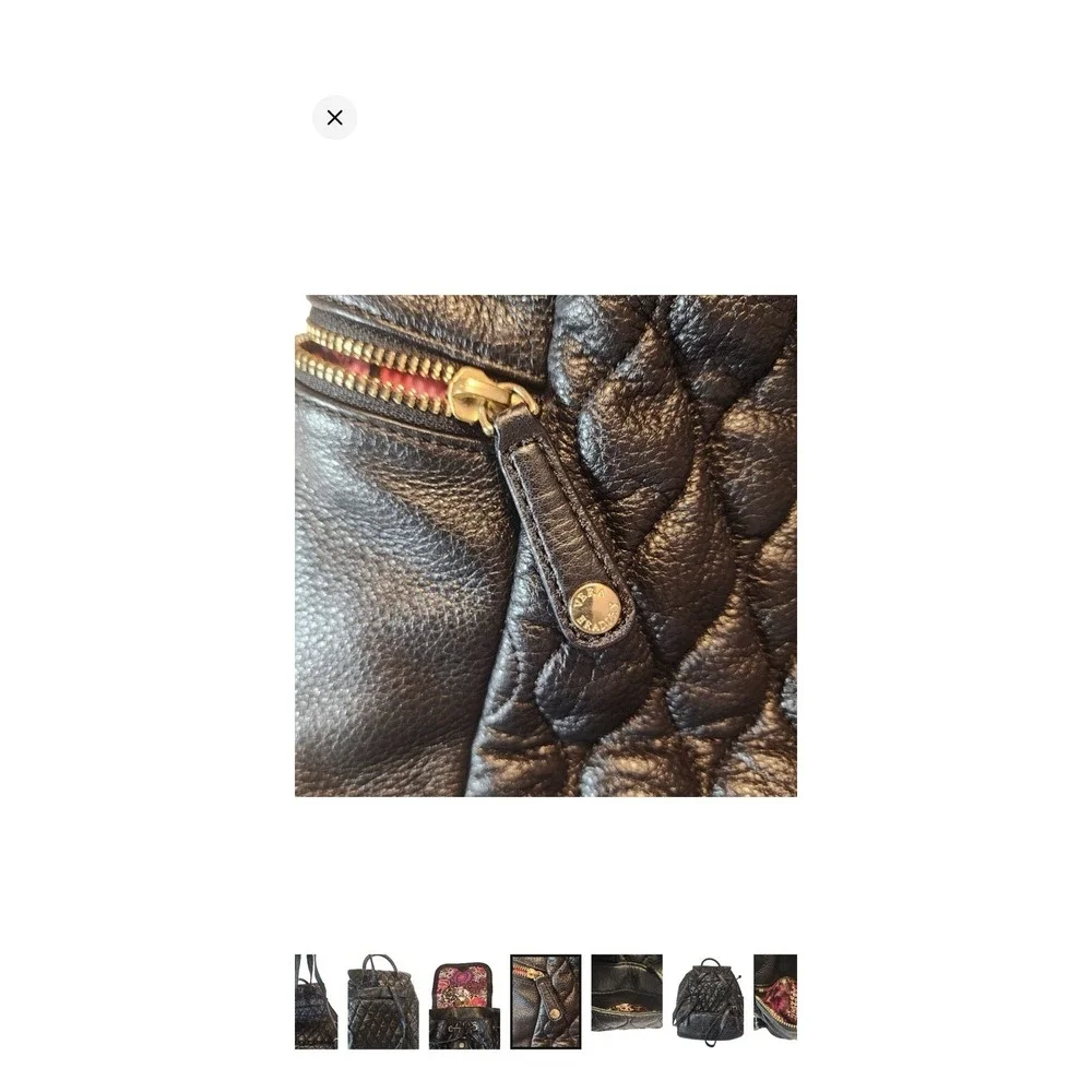 Vera Bradley Amy Quilted Leather Soft Backpack‎ Black